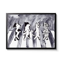 Room Fifty 16.5 x 23.4 (A2) (42 x 59.4cm) / Framed Prints Black Cats and dogs on Abbey Road | Wei Hsuan Chen