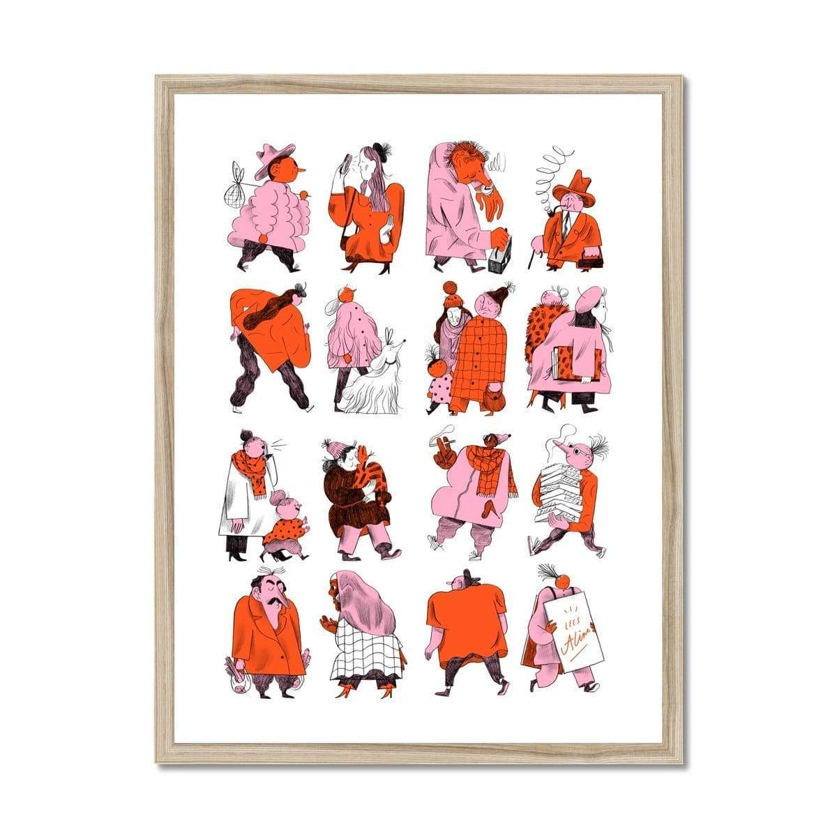 Prodigi Fine art 18"x24" / Natural Frame Charlotte Dumortier | People who take the train at 4:17 PM