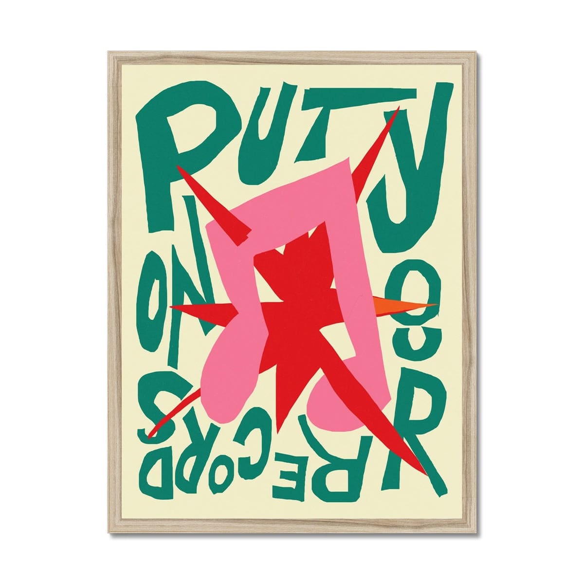 Prodigi Fine art 18"x24" / Natural Frame Emma Bers - Put Your Records On Framed Print