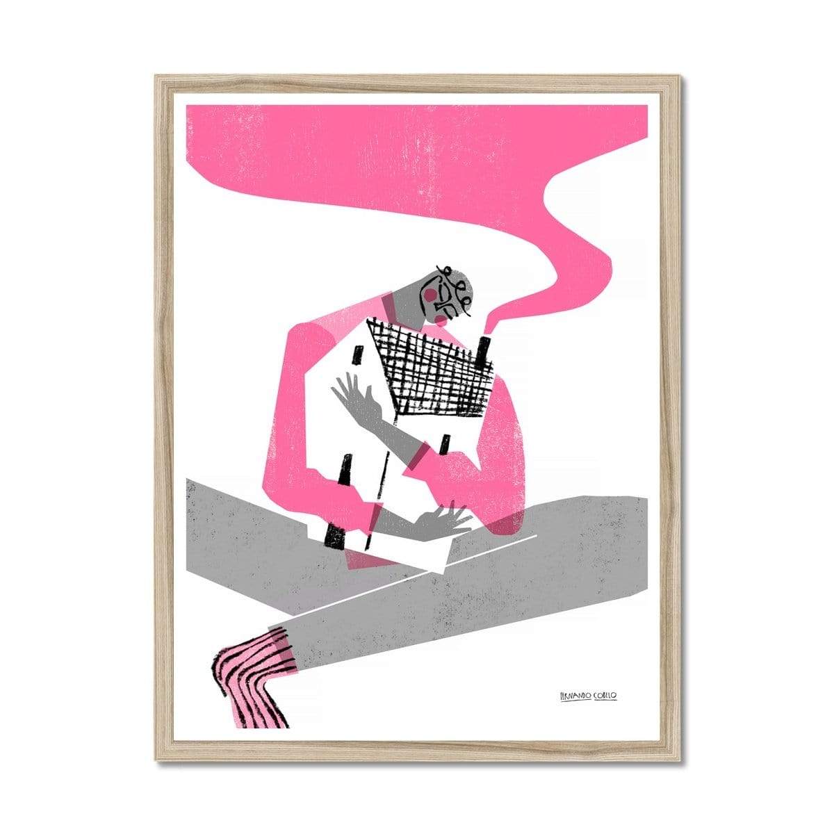 Prodigi Fine art 18"x24" / Natural Frame Homesick Framed Print