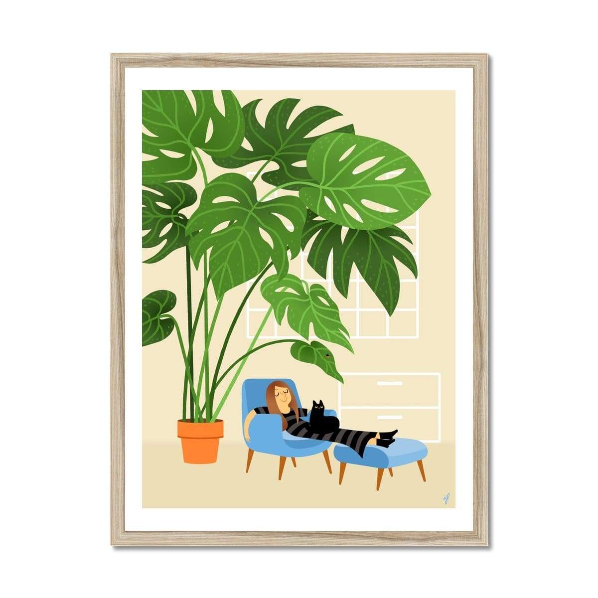 Prodigi Fine art 18"x24" / Natural Frame Ilaria Falorsi | Monstera