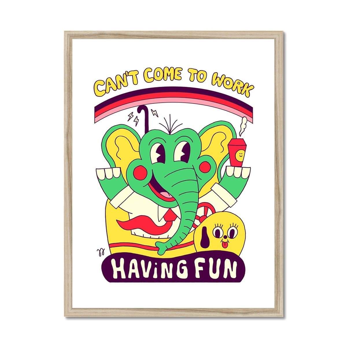 Prodigi Fine art 18"x24" / Natural Frame Jango Jim | Can't Come to Work