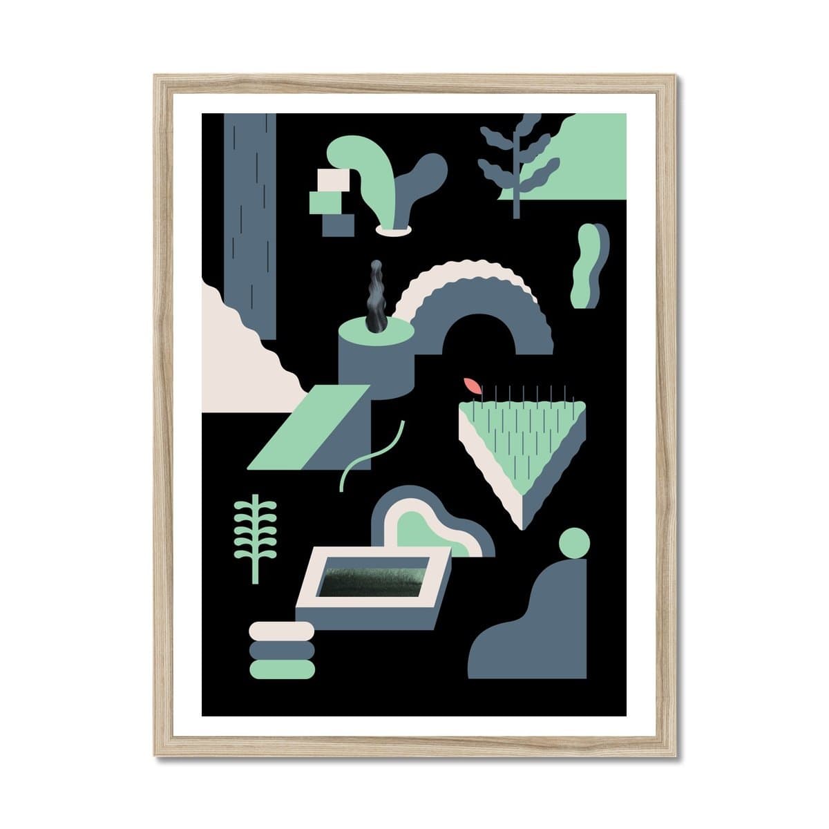 Prodigi Fine art 18"x24" / Natural Frame Jing Wei | The Garden at Night