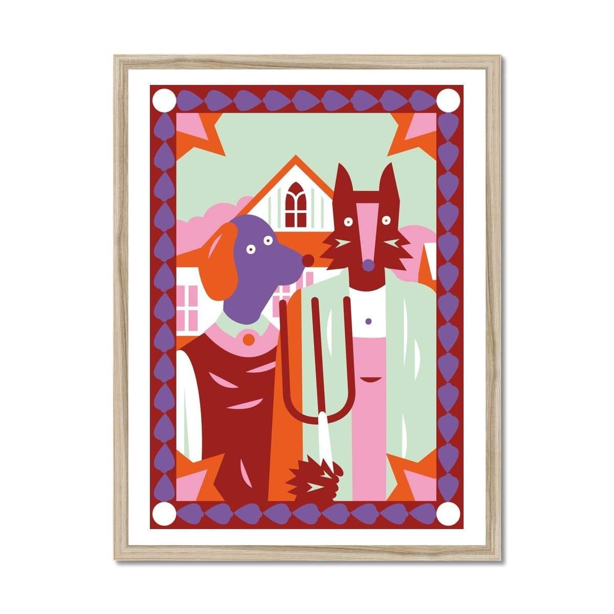 Prodigi Fine art 18"x24" / Natural Frame Katharina Bourjau | Two Dogs