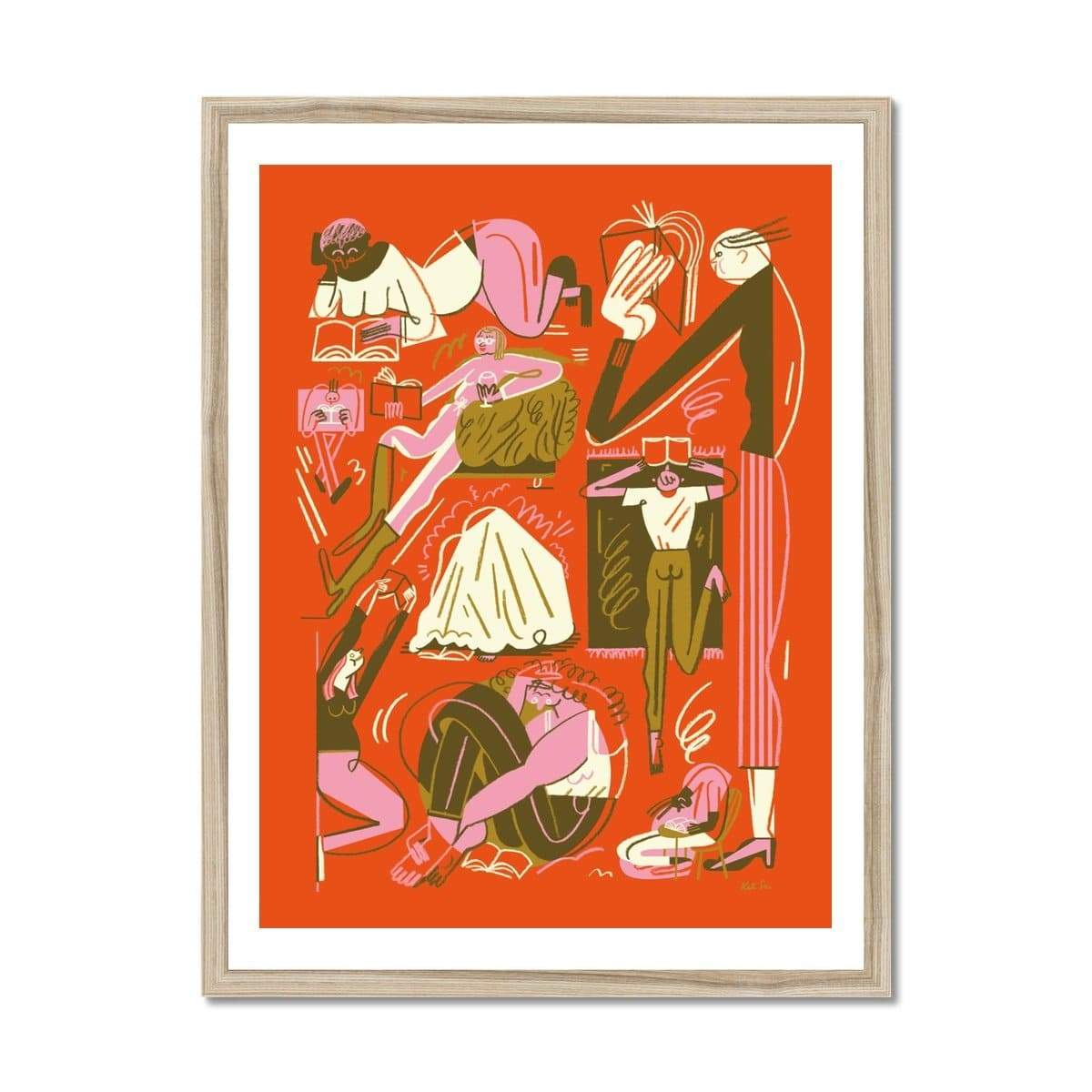 Prodigi Fine art 18"x24" / Natural Frame Kati Szilágyi | Bookworms