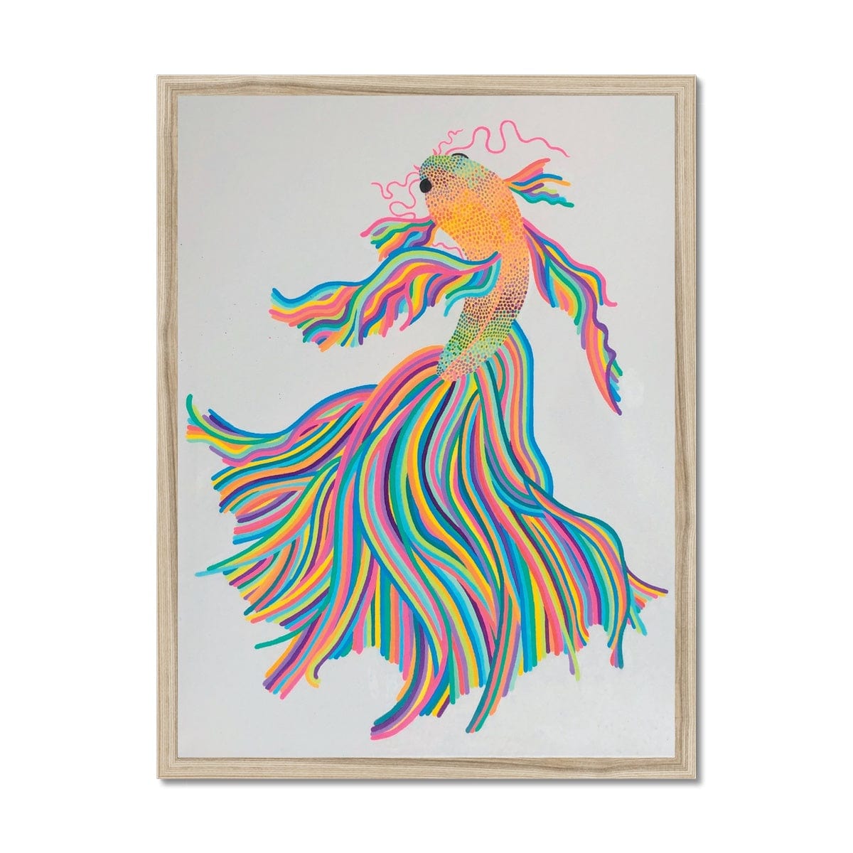 Prodigi Fine art 18"x24" / Natural Frame Kolourful Koi Framed Print