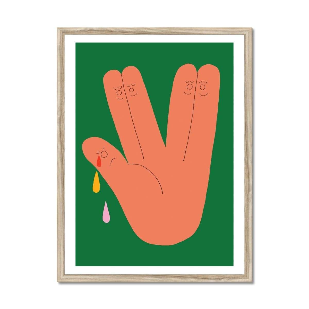 Prodigi Fine art 18"x24" / Natural Frame Lukasz Golędzinowski | Sad Finger