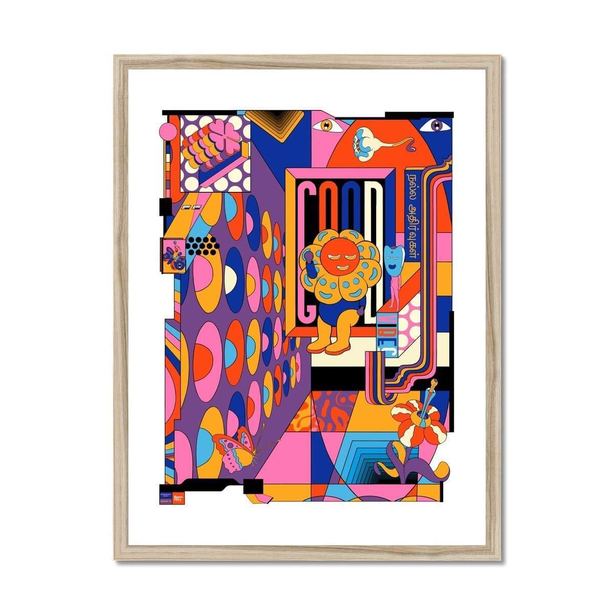 Prodigi Fine art 18"x24" / Natural Frame Murugiah | Good Vibes Framed Print