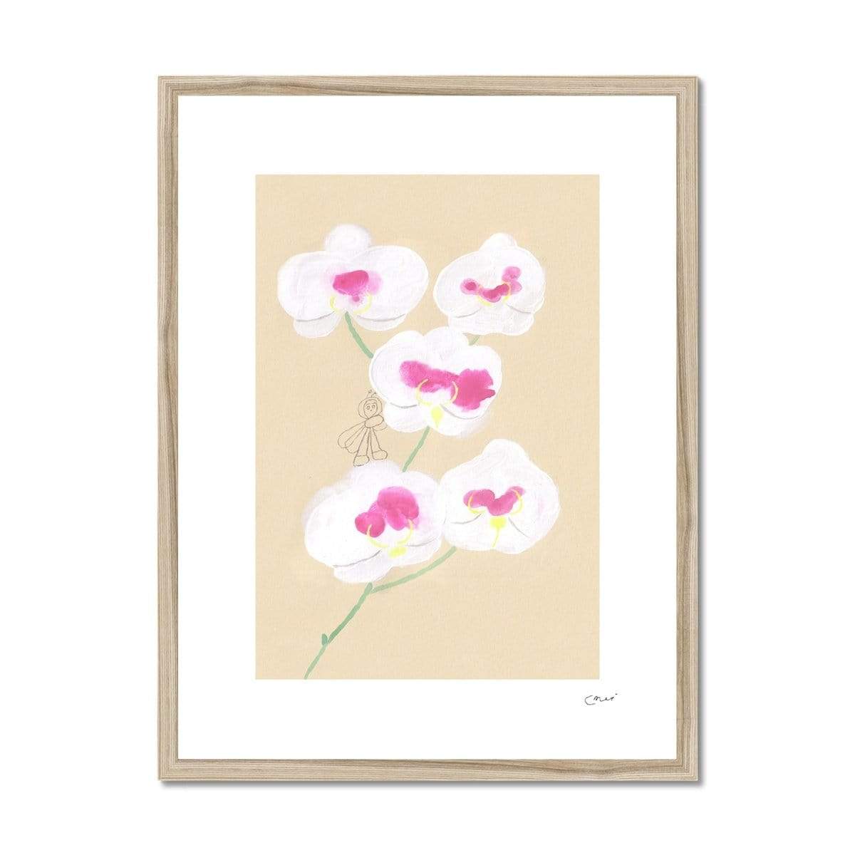 Prodigi Fine art 18"x24" / Natural Frame Orchid Framed Print