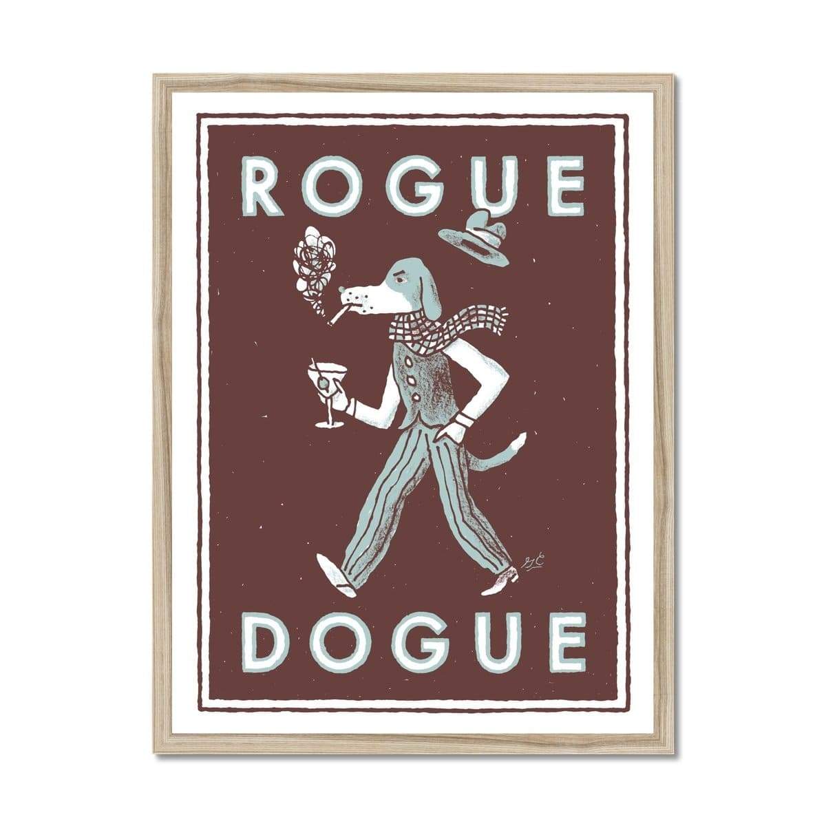 Prodigi Fine art 18"x24" / Natural Frame Rogue Dogue Framed Print