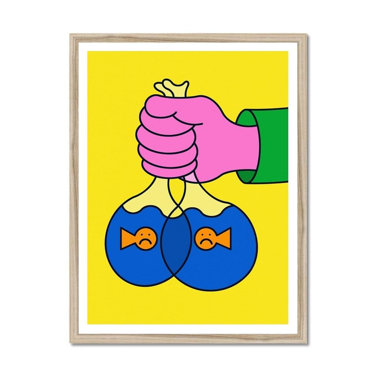 Prodigi Fine art 18"x24" / Natural Frame Same Ocean, Different Waves Framed Print