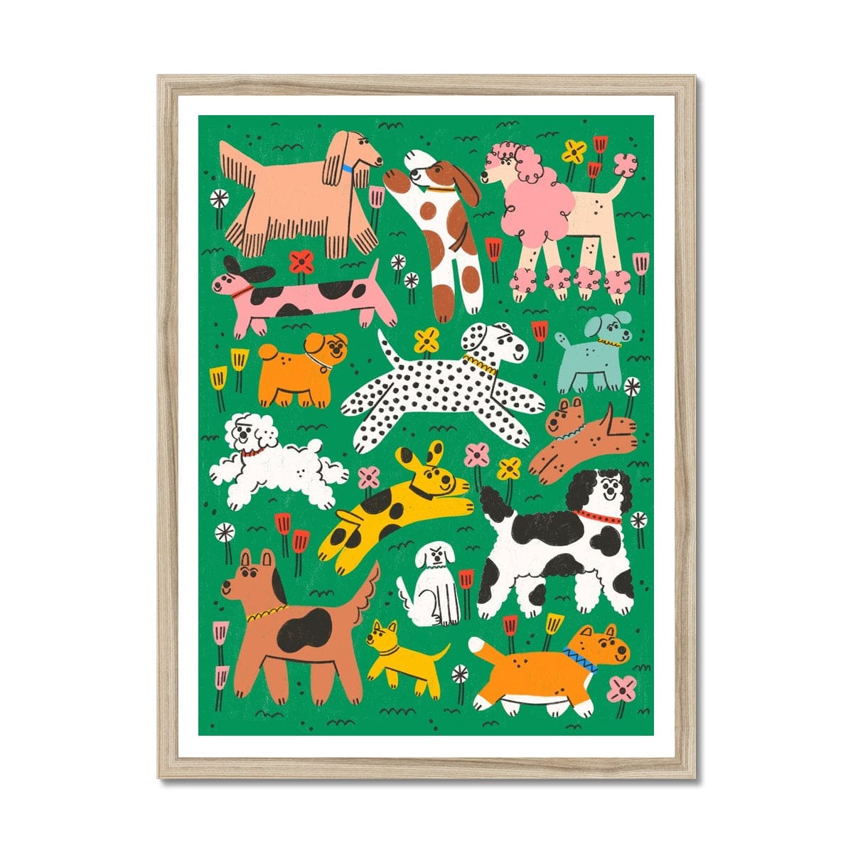 Prodigi Fine art 18"x24" / Natural Frame Tess Smith-Roberts - Dogs Framed Print