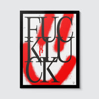 Room Fifty 12 x 16 (30 x 40cm) / Framed Prints black Jaap Biemans - Fuck Luck
