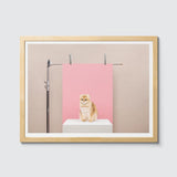 Room Fifty 12 x 16 (30 x 40cm) / Framed Prints natural Anne Claire de Breij - Pink Cat