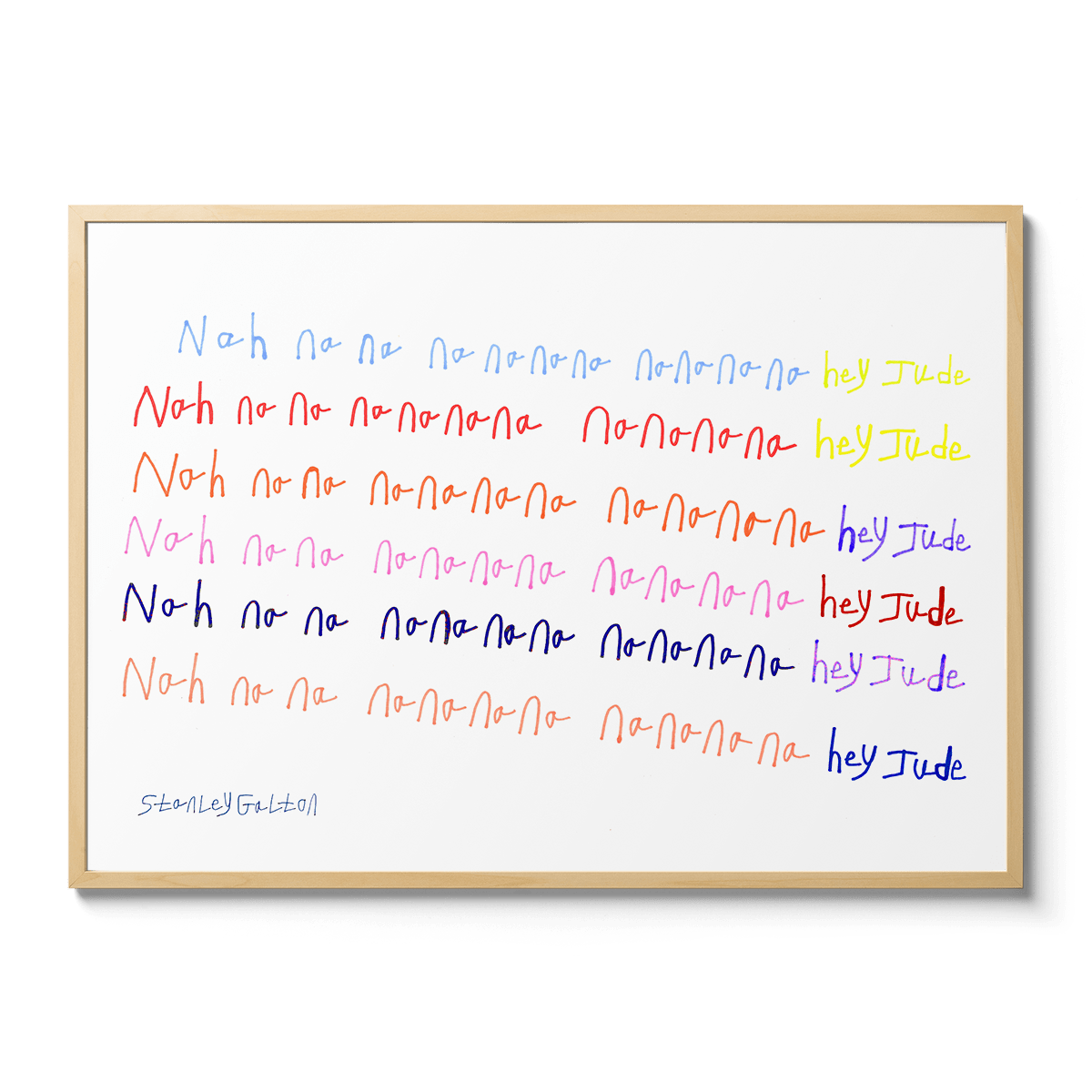 Room Fifty 23.4 x 33.1 (A1) (59.4 x 84.1cm) / Framed Prints Natural Hey Jude | Stanley Galton