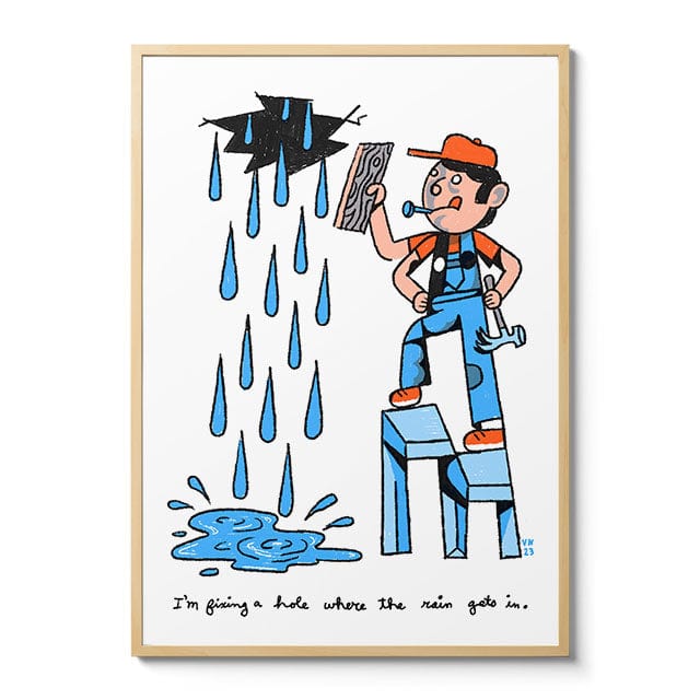 Room Fifty 23.4 x 33.1 (A1) (59.4 x 84.1cm) / Framed Prints Natural Fixing a Hole | Vinnie Neuberg