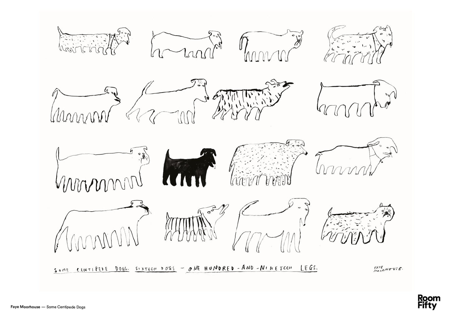 Captain Cyan Poster A2 (42x59.4cm) Faye Moorhouse | Some Centipede Dogs | Poster