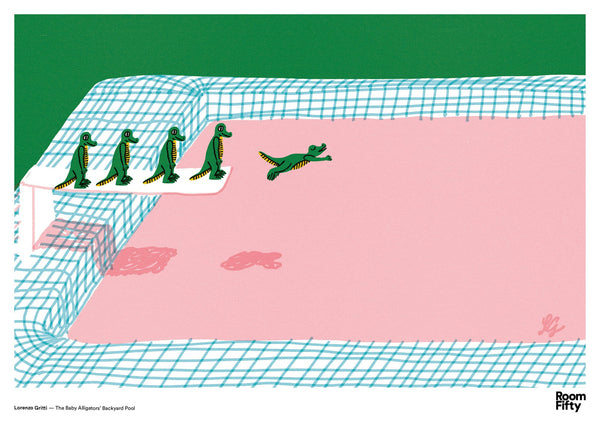 Captain Cyan Poster A2 (42x59.4cm) Lorenzo Gritti | The Baby Alligators' Backyard Pool | Poster