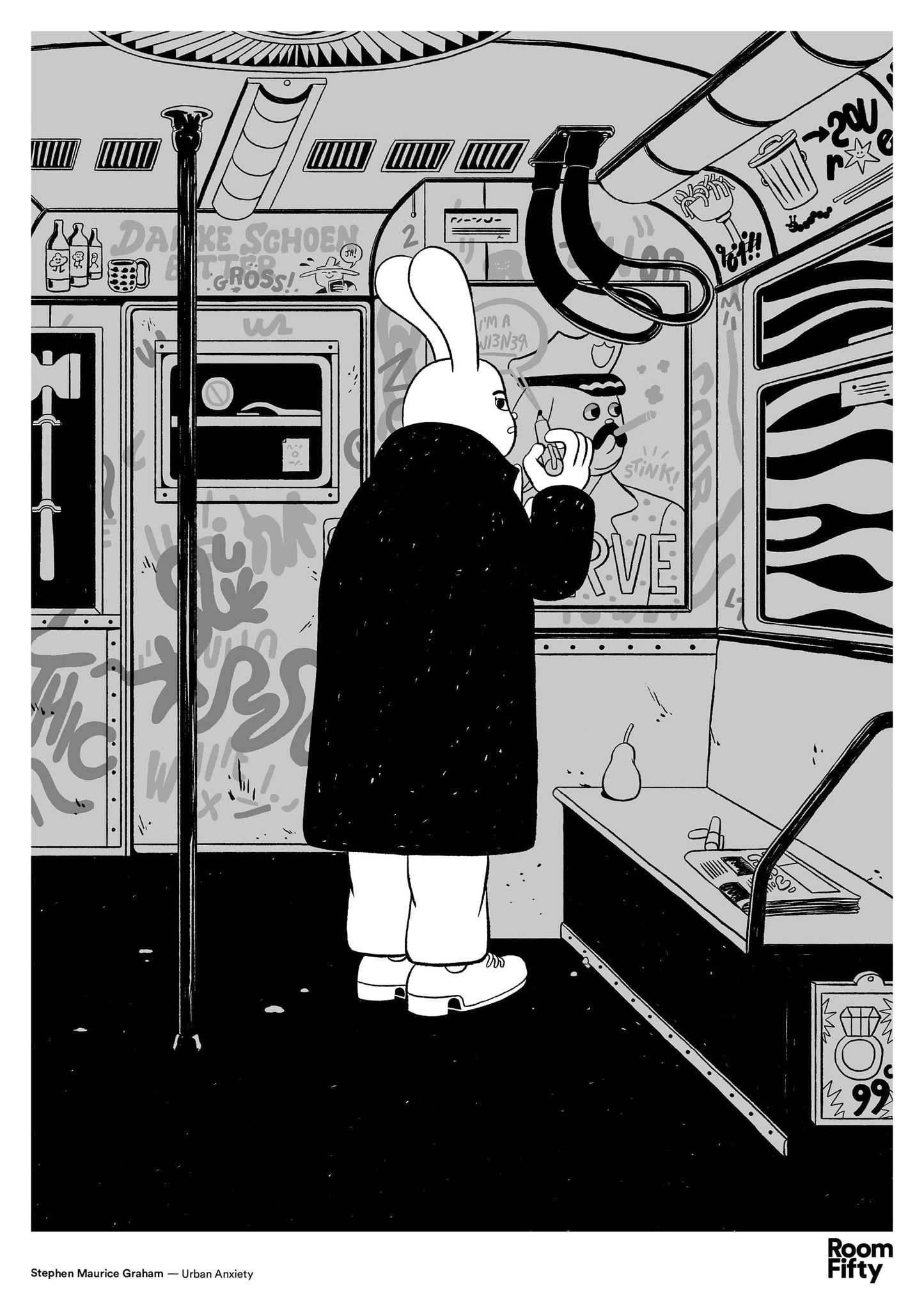 Captain Cyan Poster A2 (42x59.4cm) Stephen Maurice Graham | Urban Anxiety | Poster