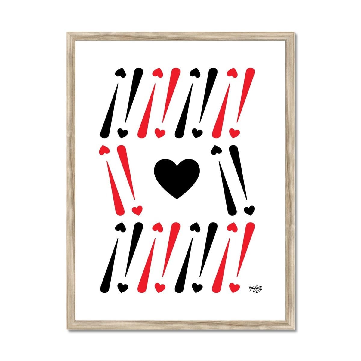 Prodigi Fine art 18"x24" / Natural Frame Manny Hernandez | Exclamation Heart