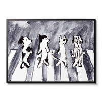 Room Fifty 23.4 x 33.1 (A1) (59.4 x 84.1cm) / Framed Prints Black Cats and dogs on Abbey Road | Wei Hsuan Chen