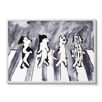 Room Fifty 23.4 x 33.1 (A1) (59.4 x 84.1cm) / Framed Prints White Cats and dogs on Abbey Road | Wei Hsuan Chen