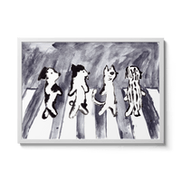 Room Fifty 16.5 x 23.4 (A2) (42 x 59.4cm) / Framed Prints White Cats and dogs on Abbey Road | Wei Hsuan Chen