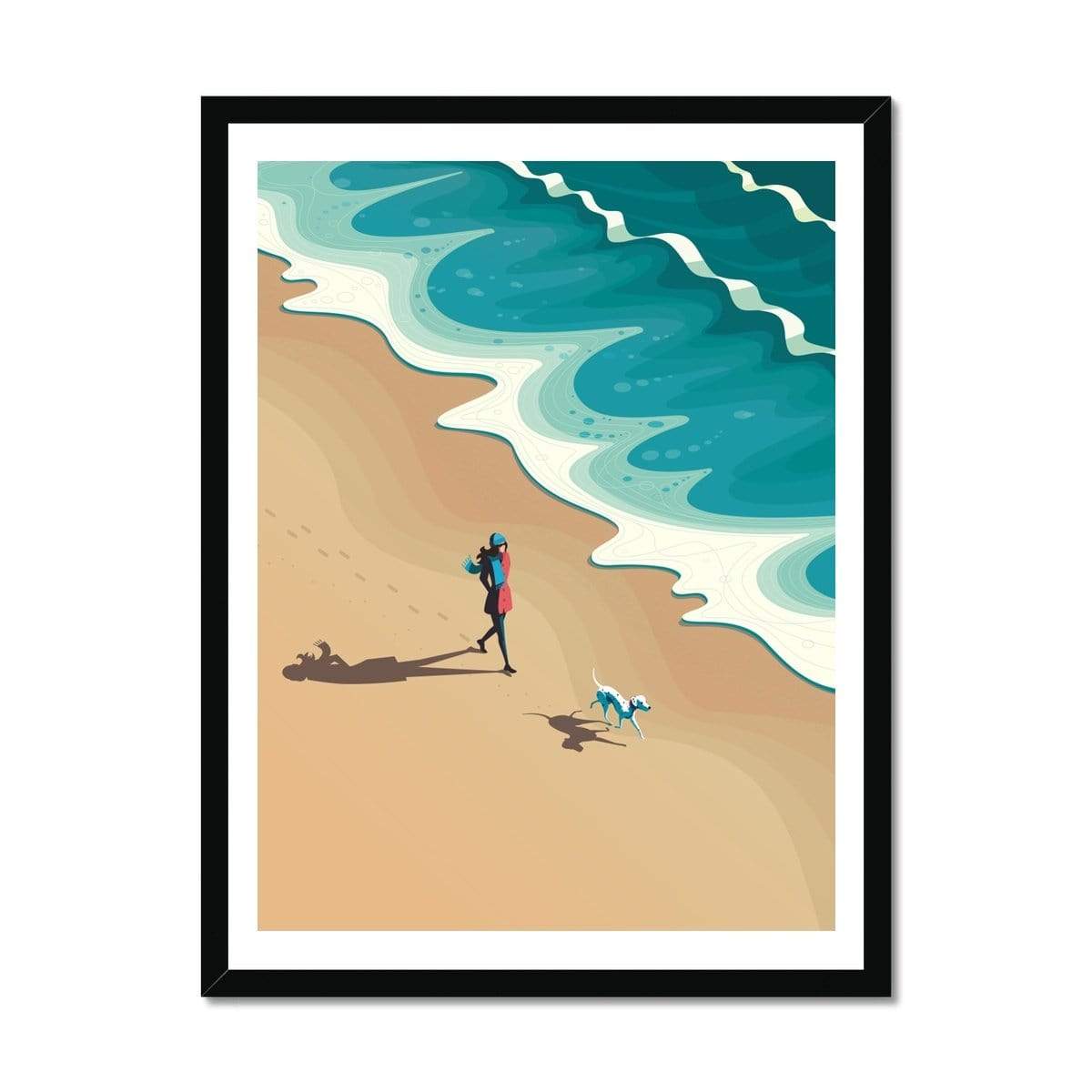 Prodigi Fine art 12"x16" / Black Frame Peter Greenwood | While I walked down to the beach