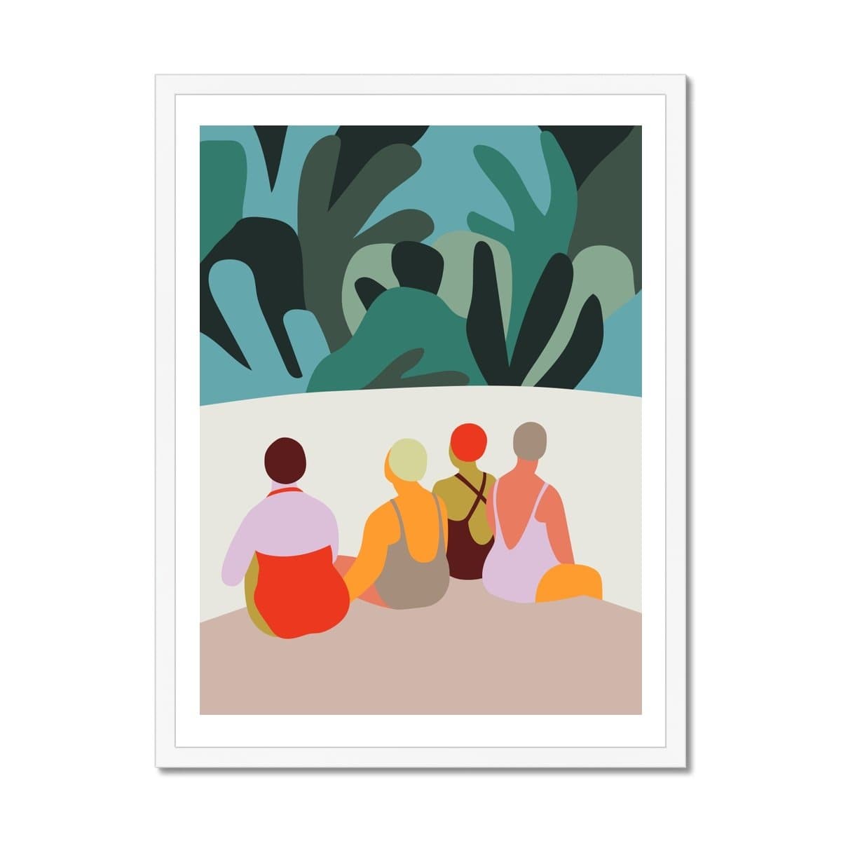 Prodigi Fine art 12"x16" / White Frame Cecile Gariepy | Swimmers