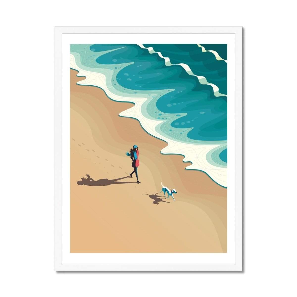 Prodigi Fine art 12"x16" / White Frame Peter Greenwood | While I walked down to the beach
