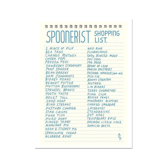 Allan Sanders | Spoonerist Shopping List