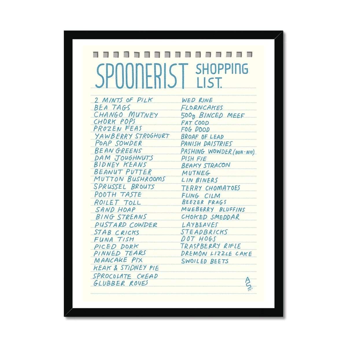 Prodigi Fine art 18"x24" / Black Frame Allan Sanders | Spoonerist Shopping List