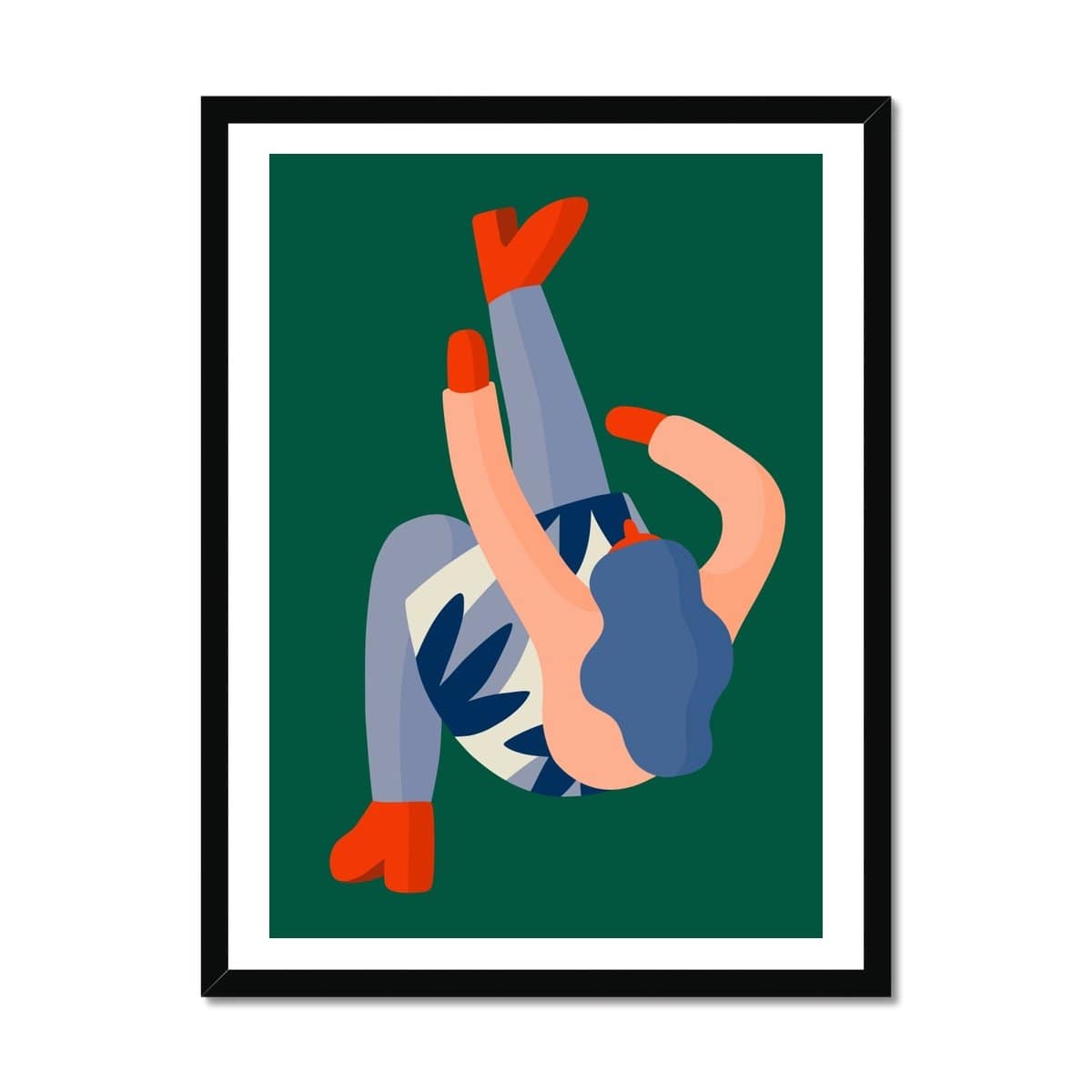 Prodigi Fine art 18"x24" / Black Frame Cecile Gariepy | Woman Falling