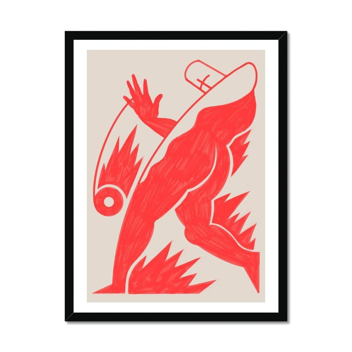 RoomFifty Fine art 18"x24" / Black Frame Cristian Iacob | Yoyo Through the Fire and Flames Framed Print