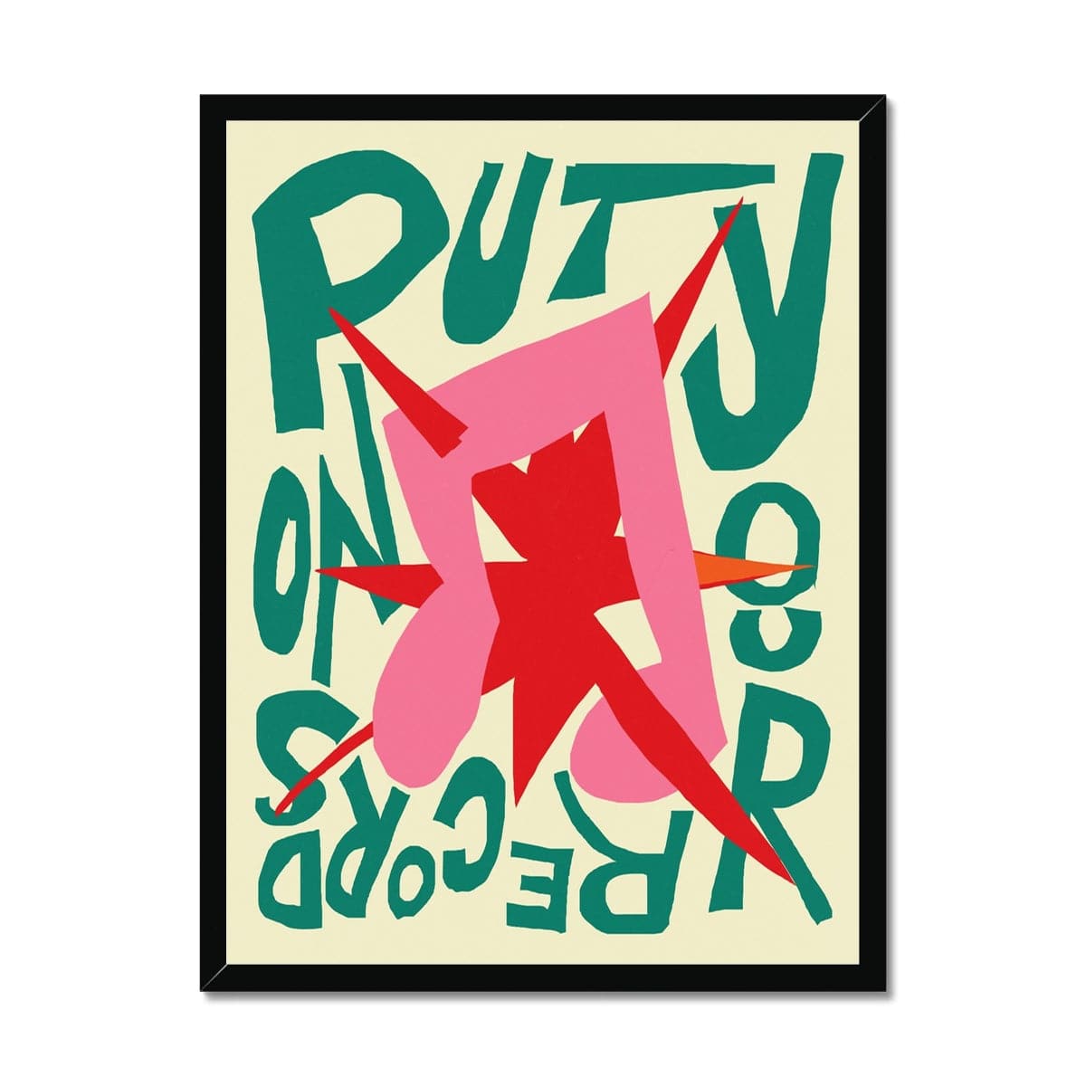 Prodigi Fine art 18"x24" / Black Frame Emma Bers - Put Your Records On Framed Print