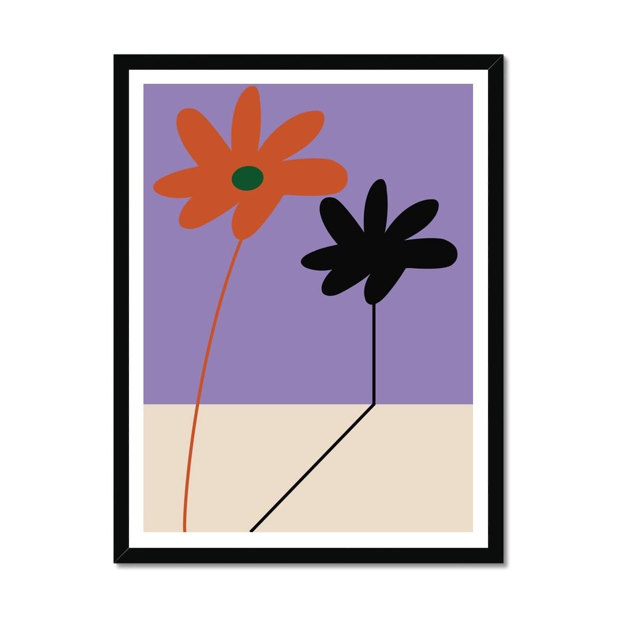 Prodigi Fine art 18"x24" / Black Frame Flor y Sombra Framed Print