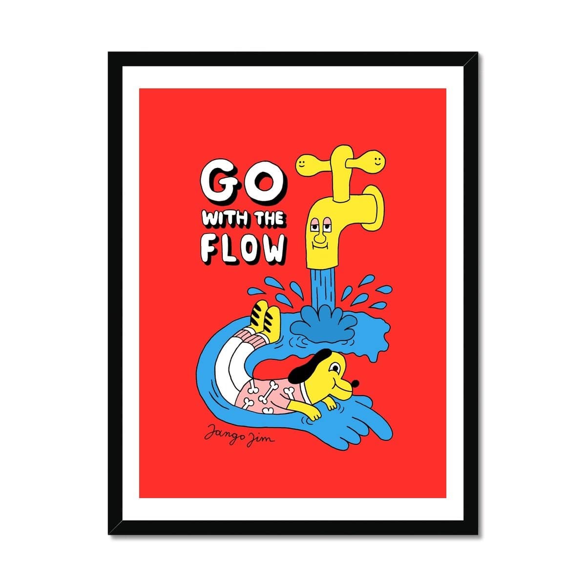 Prodigi Fine art 18"x24" / Black Frame Jango Jim | Go with the Flow