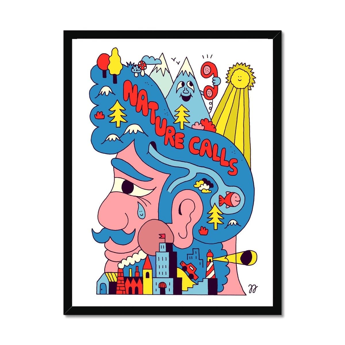 Prodigi Fine art 18"x24" / Black Frame Jango Jim | Nature Calls