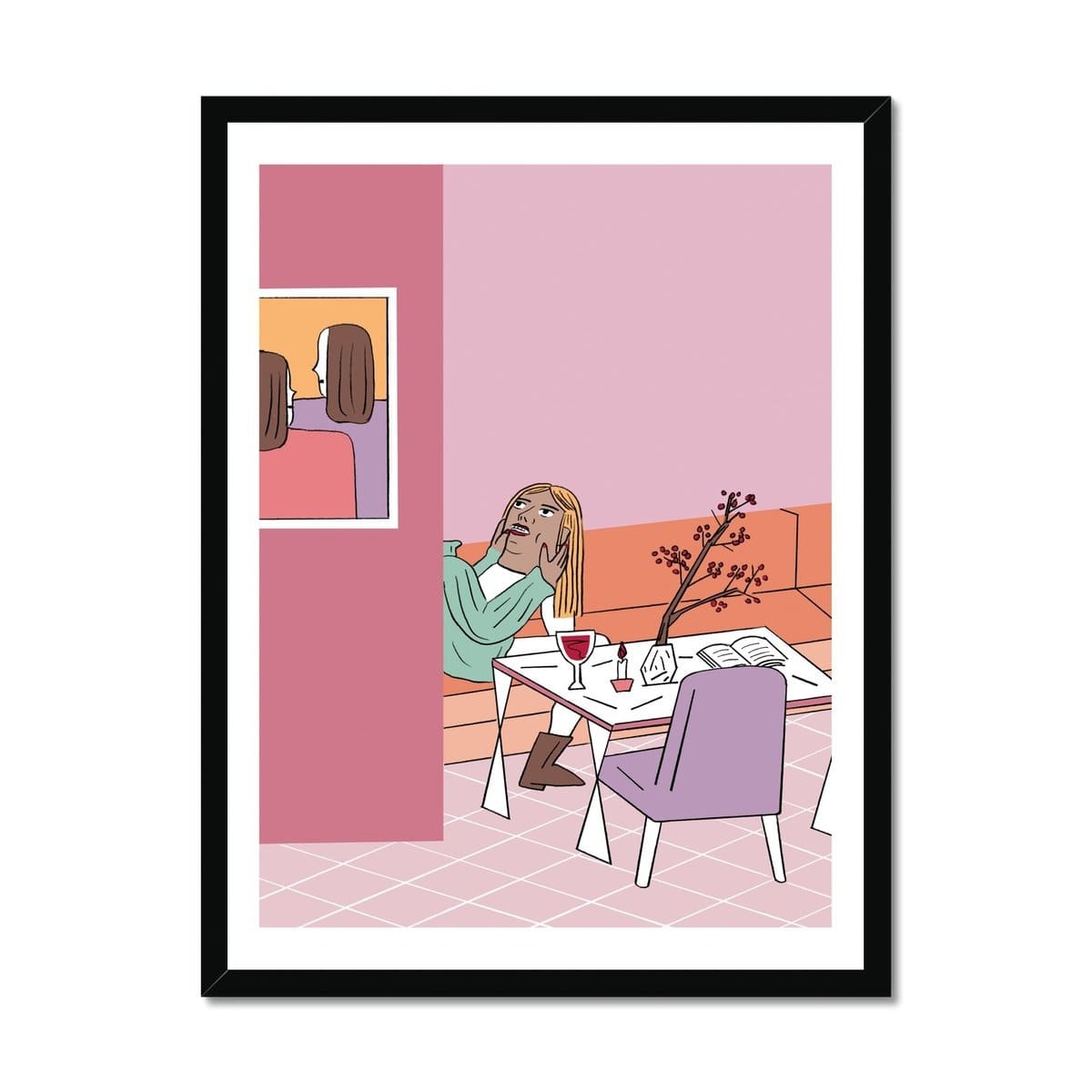 Prodigi Fine art 18"x24" / Black Frame Ji Hyun Yu | Having Quality Time with Myself