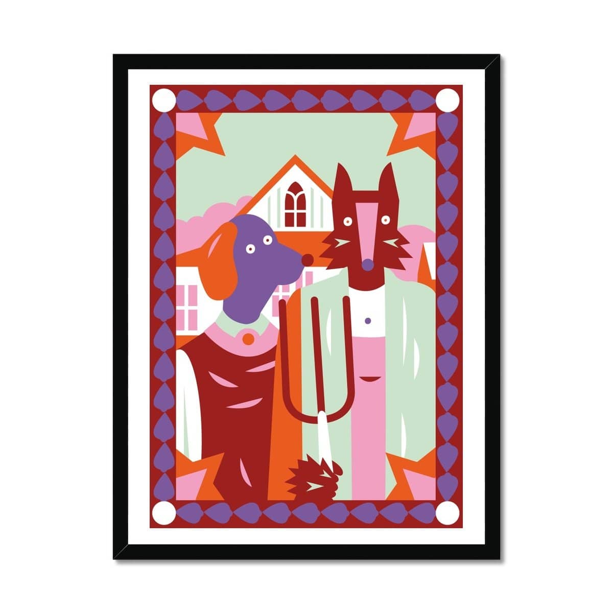 Prodigi Fine art 18"x24" / Black Frame Katharina Bourjau | Two Dogs