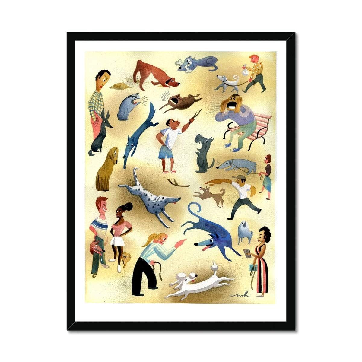 Prodigi Fine art 18"x24" / Black Frame Marcellus Hall | Dog Run