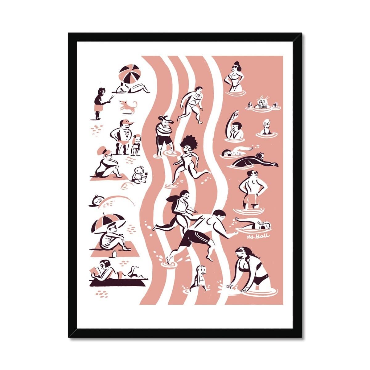 Prodigi Fine art 18"x24" / Black Frame Marcellus Hall | Pink Beach