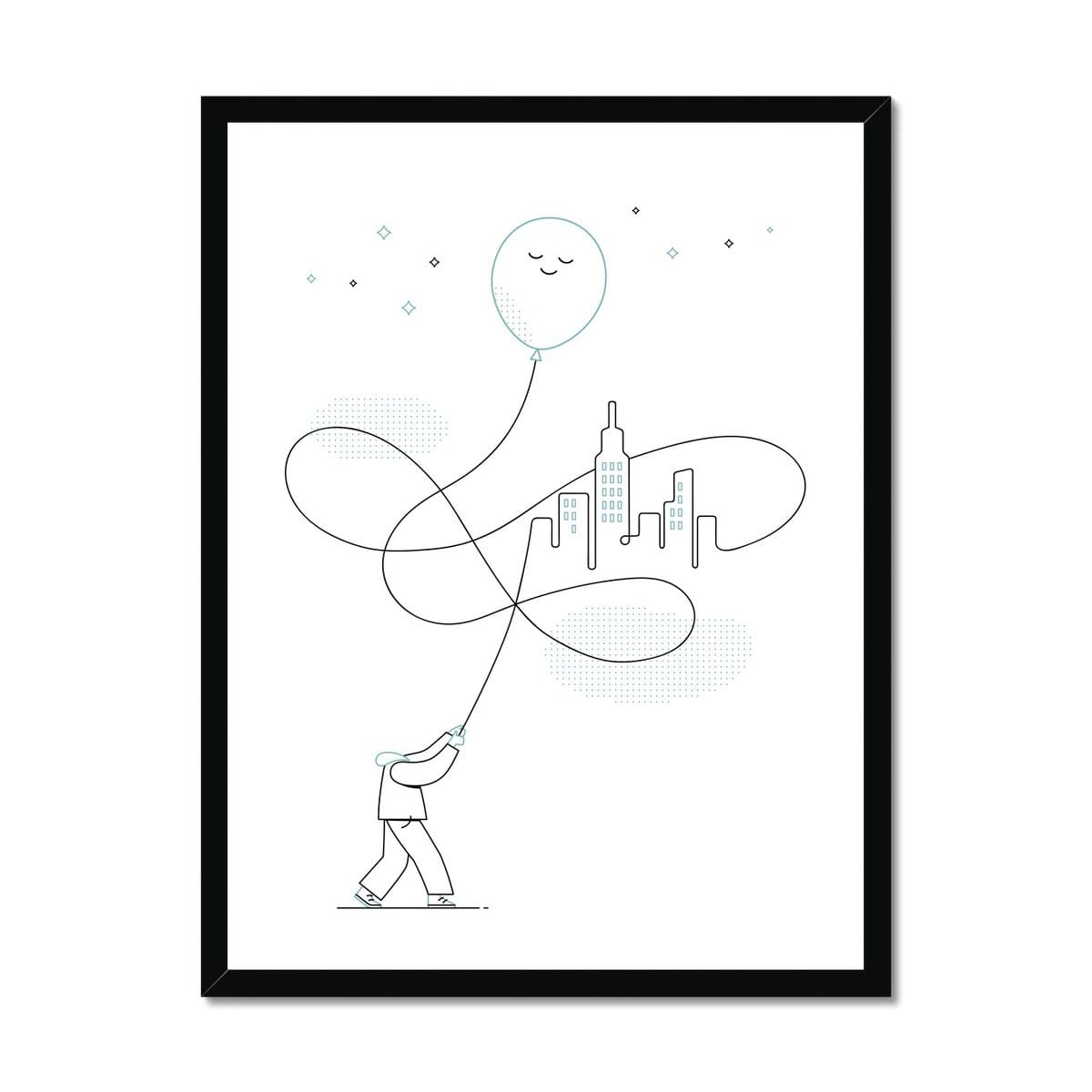 Prodigi Fine art 18"x24" / Black Frame Roberto Blefari | Head in the Clouds