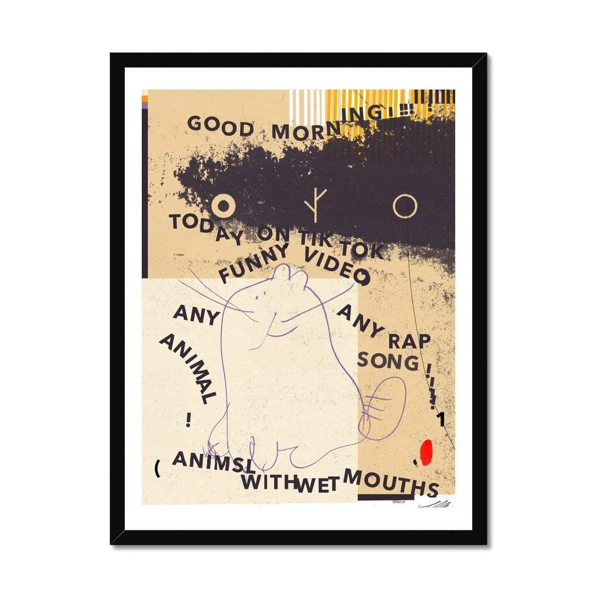 Prodigi Fine art 18"x24" / Black Frame Roman Muradov | Animals WITH WET! MOUTHS