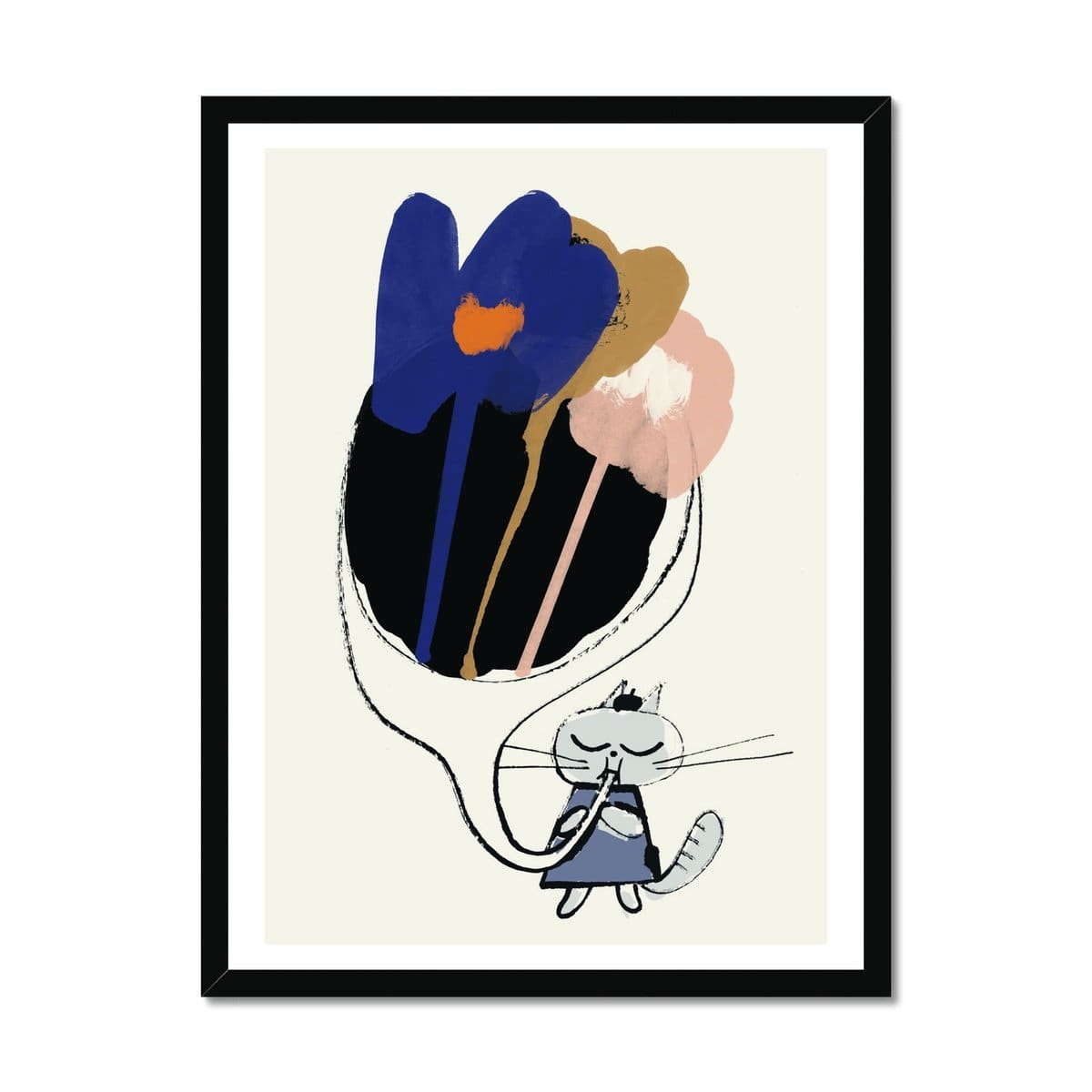 Prodigi Fine art 18"x24" / Black Frame Roman Muradov | Cat Trumpet