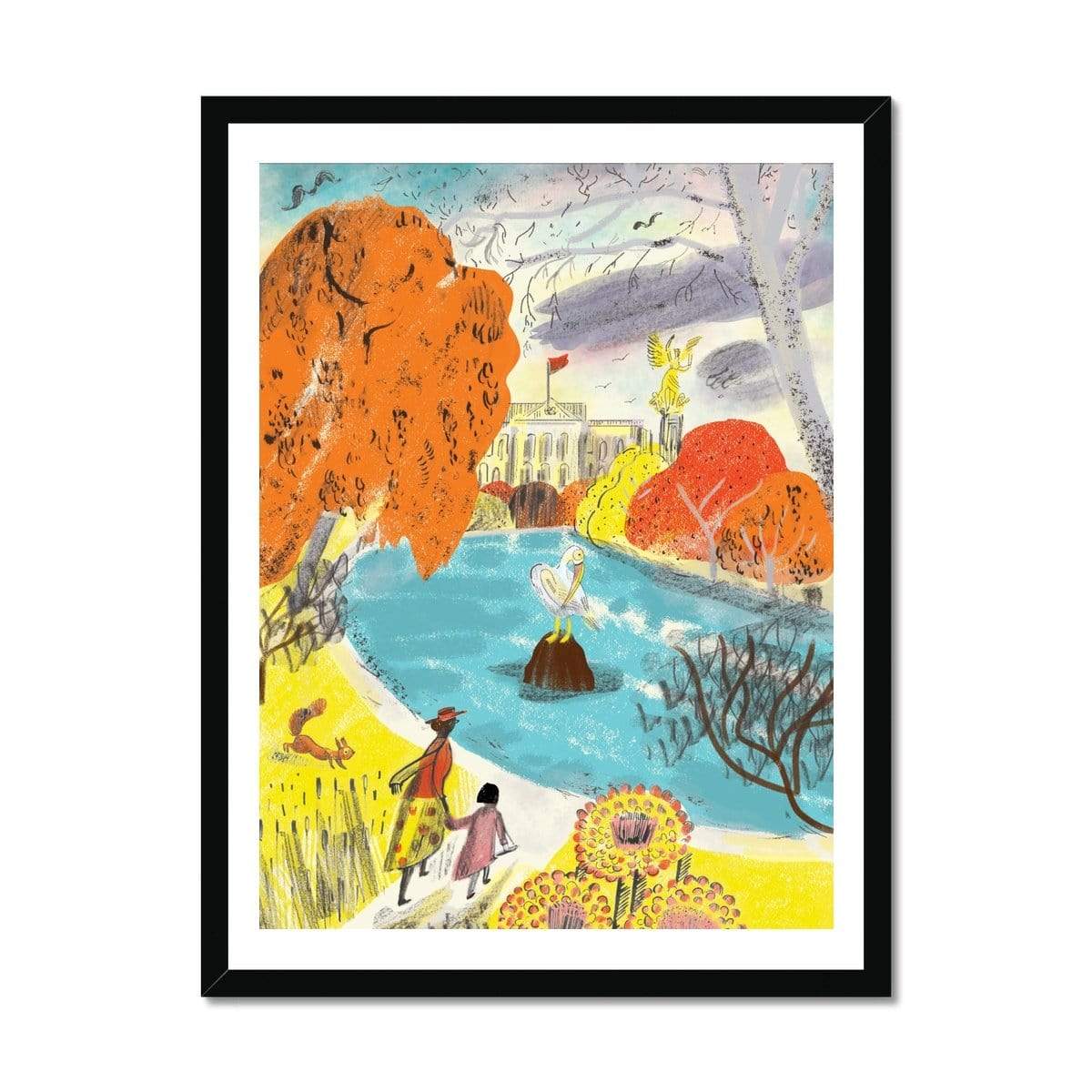 Prodigi Fine art 18"x24" / Black Frame Suzanna Hubbard | Looking for Pelicans