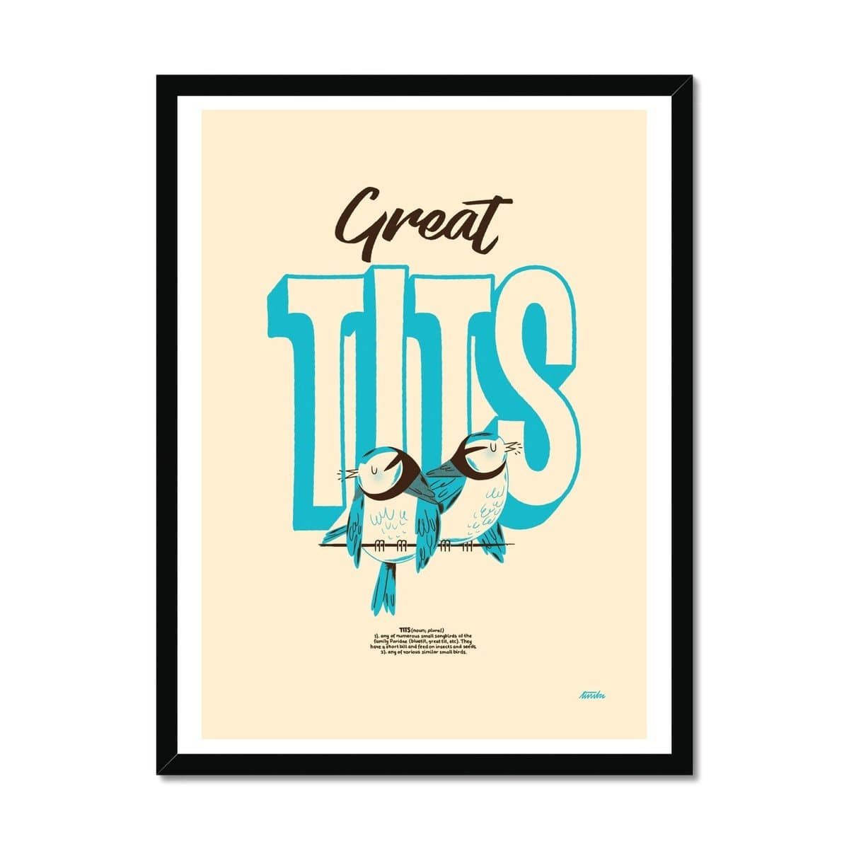 Prodigi Fine art 18"x24" / Black Frame Timba Smits | Great Tits