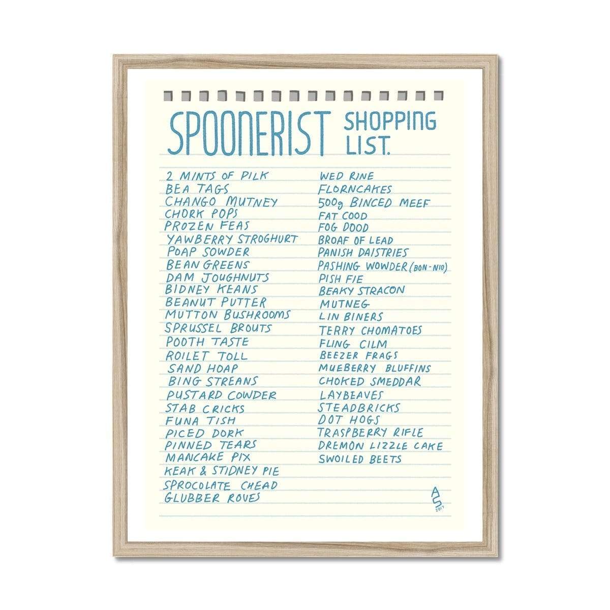 Prodigi Fine art 18"x24" / Natural Frame Allan Sanders | Spoonerist Shopping List