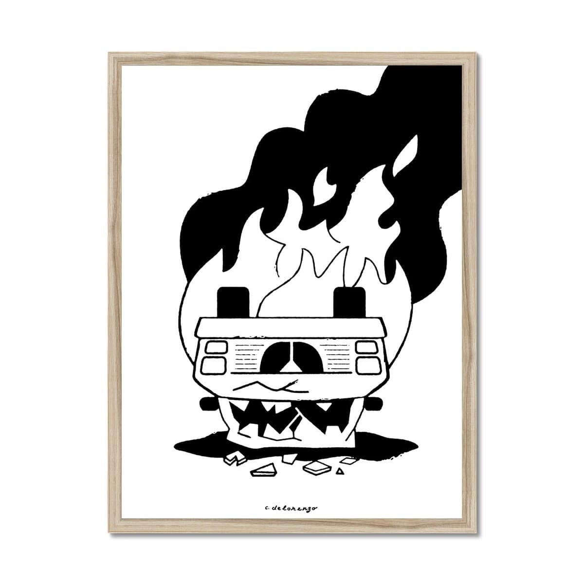 Prodigi Fine art 18"x24" / Natural Frame Christopher Delorenzo | Car Crash