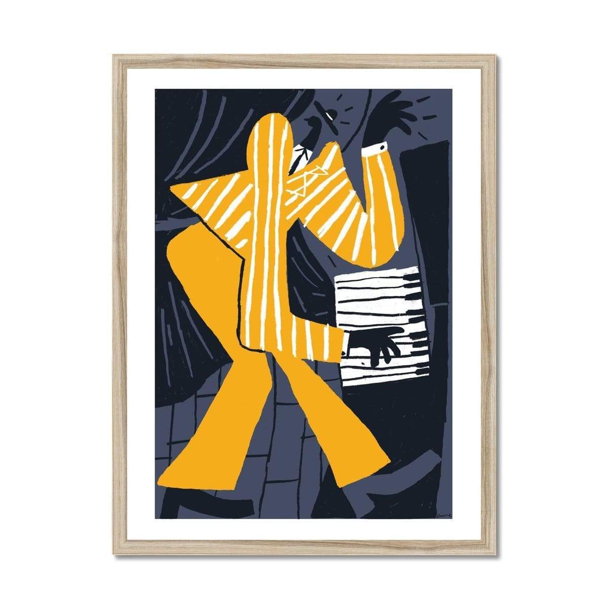 Prodigi Fine art 18"x24" / Natural Frame David J Mcmillan | Piano Man